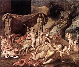 Nicolas Poussin Bacchanal of Putti painting